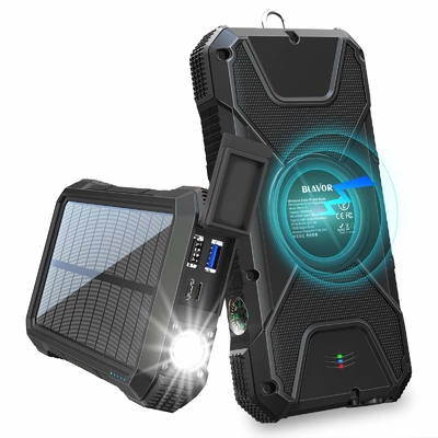Caricatore solare senza fili portatile 18W QC3.0 della Banca di potere con 4 uscite