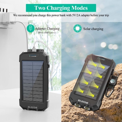 La Banca portatile senza fili di energia solare del caricatore 10000mAh di Qi per il telefono ed il computer portatile