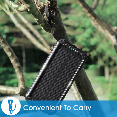 Caricatore solare portatile impermeabile 26800mAh della Banca di potere IPX5 con 3 cavi incorporati