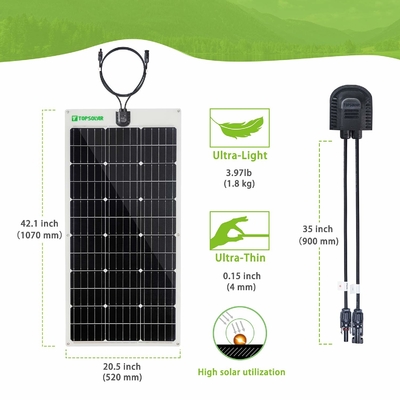Pannello solare monocristallino pieghevole sottile flessibile 100w dei pannelli solari 12v 24V