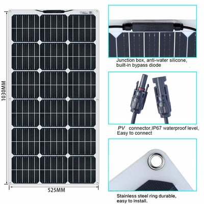 Pannello solare amorfo flessibile monocristallino 100W 12V 400W 40A